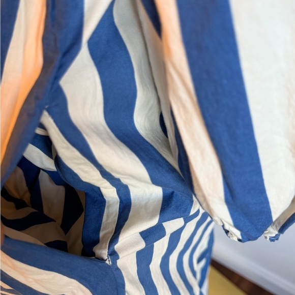 Tahari Blue and White Striped Button-Front Maxi Dress XS - Picture 5 of 16